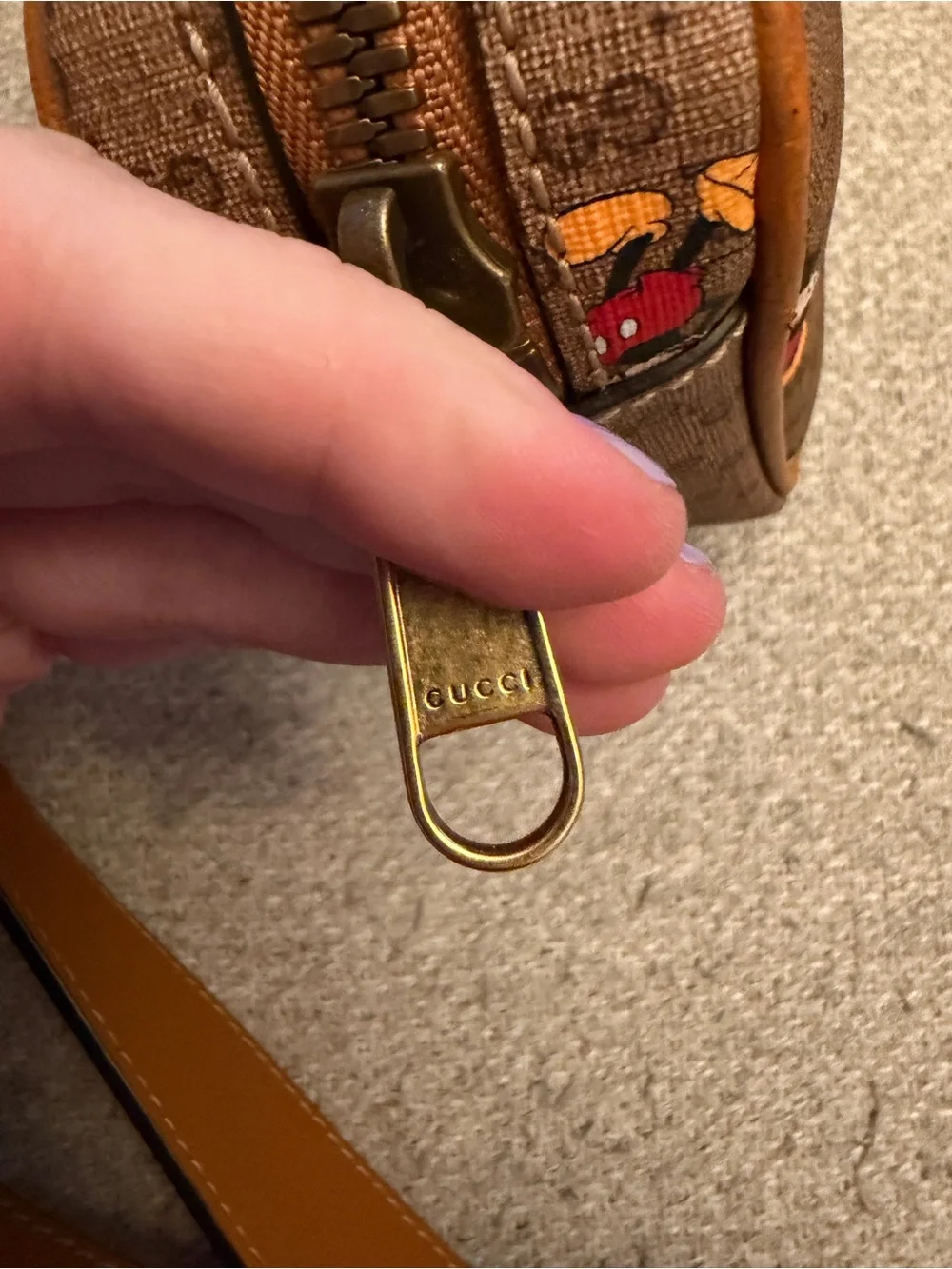 Disney x Gucci Brown GG Canvas Mickey Mouse Crossbody with Tan Trim - Picture 10 of 15